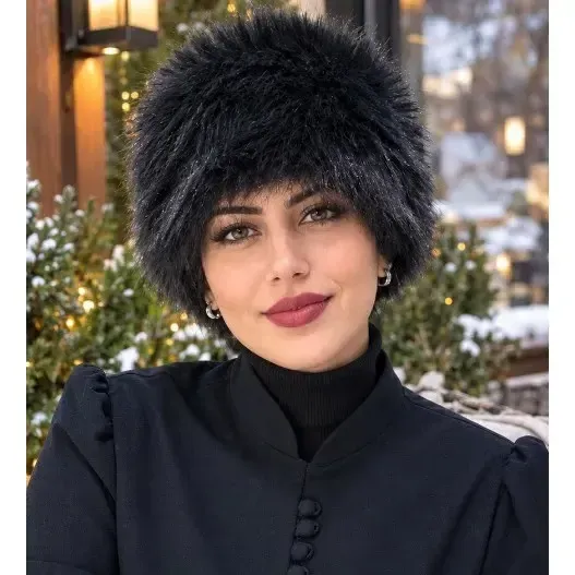هد بند روسی خز وارداتی سرمه ای تیره دخترانه و زنانه