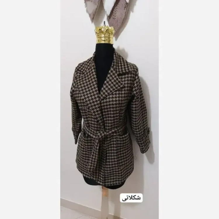 پالتو پشمی پیردوپل پیچازی زنانه مدل صدف